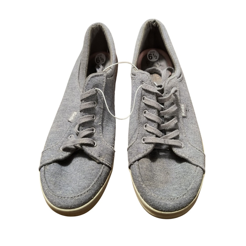 Keds Womens Gray Canvas Lace Up Sneakers Casual Shoes‎ Size 6.5